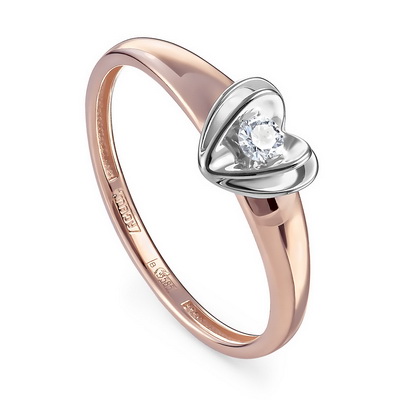 Кольцо, золото, бриллиант, 11-01282-1000